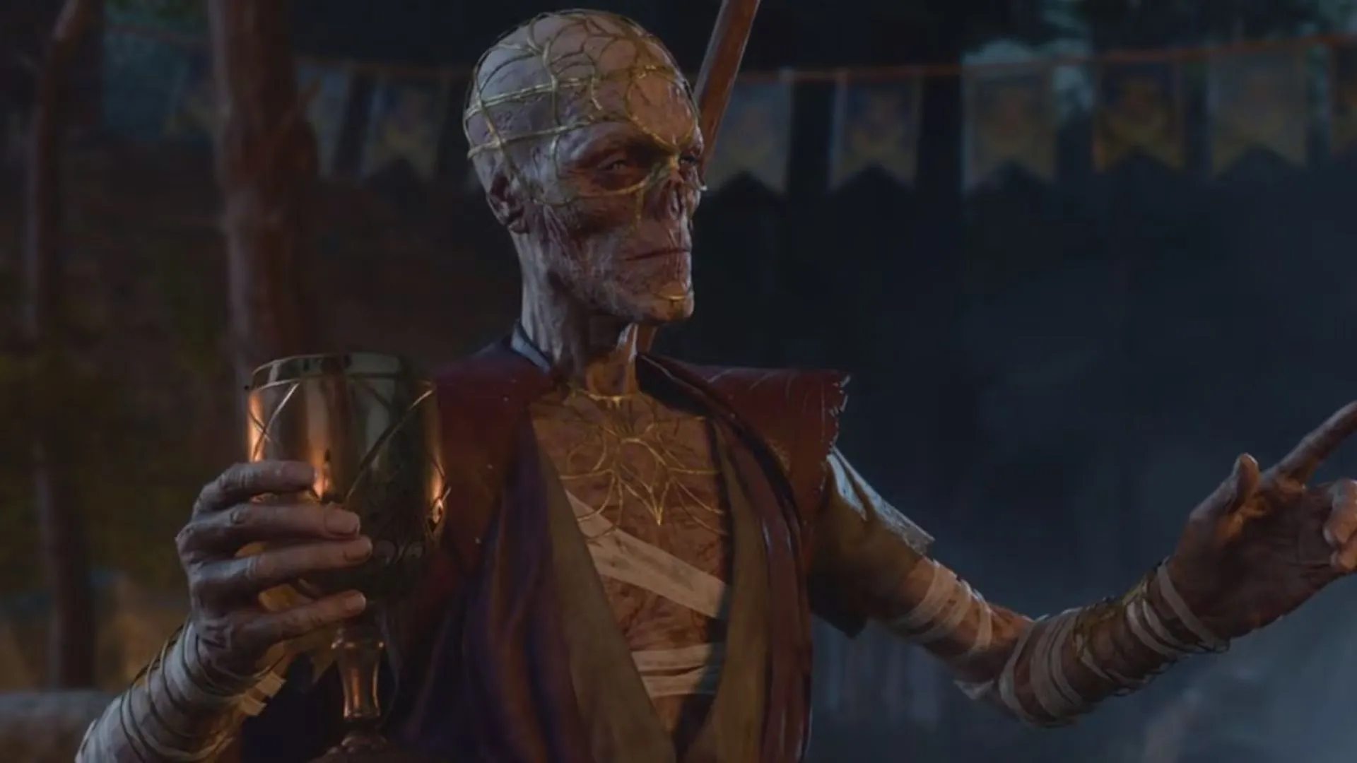 Withers cầm chén rượu dẫn dắt buổi tiệc giữa bạn bè và đồng minh