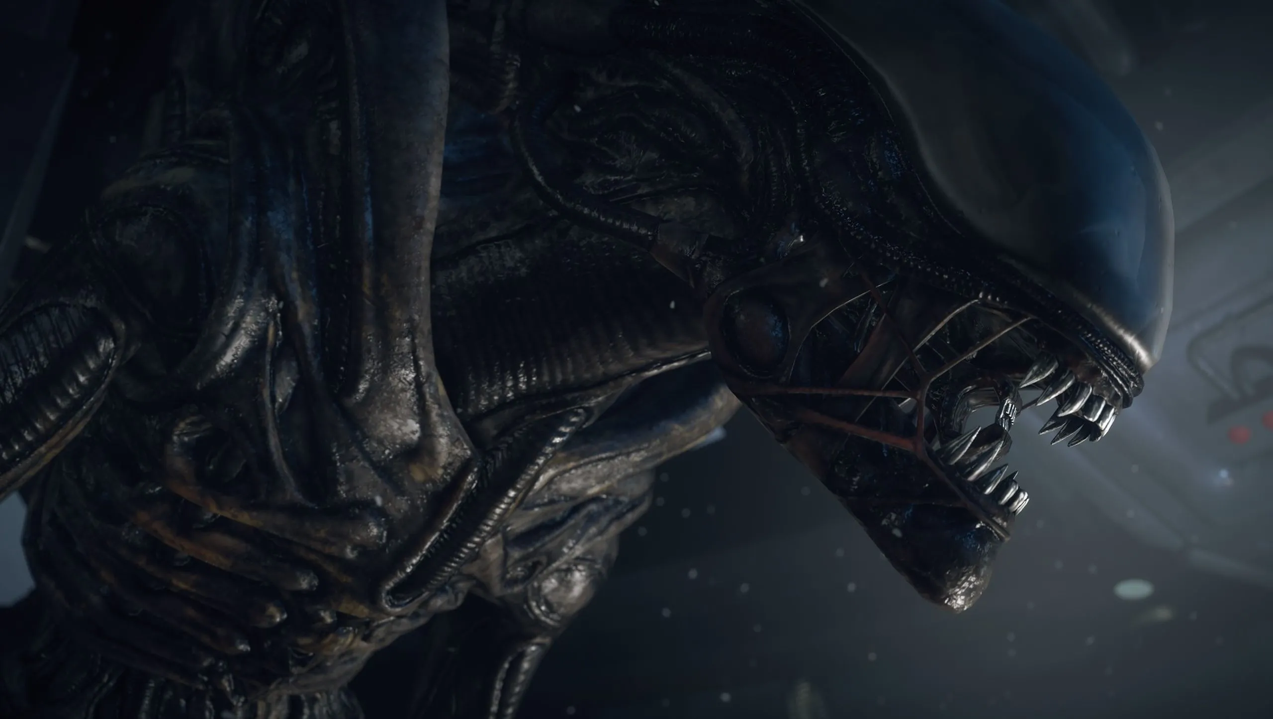 Xenomorph mở miệng — hình ảnh tượng trưng cho nỗi bị săn trong Alien: Isolation, nơi mỗi tiếng động có thể là án tử
